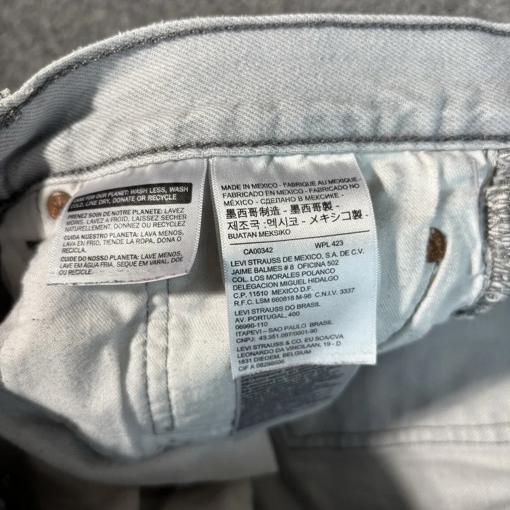 Levi's 501 Jeans Mens 42x32 (Fits 39x29) Light Wash Gray Streetwear Skater‎ Work